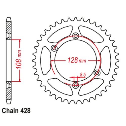 SUPERSPROX 51T 428 PITCH SUZUKI DRZ125 REAR SPROCKET  