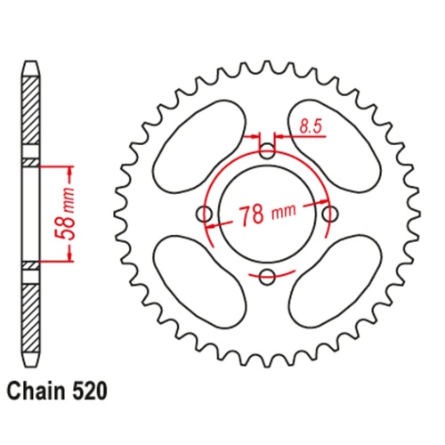 SUPERSPROX 35T 520 PITCH SUZUKI REAR SPROCKET 