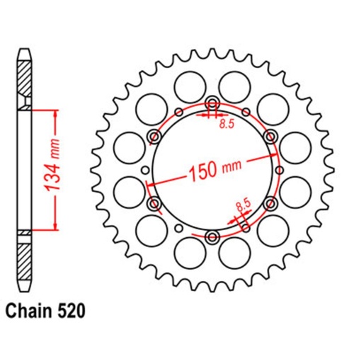 SUPERSPROX 42T 520 PITCH KAWASAKI REAR SPROCKET 