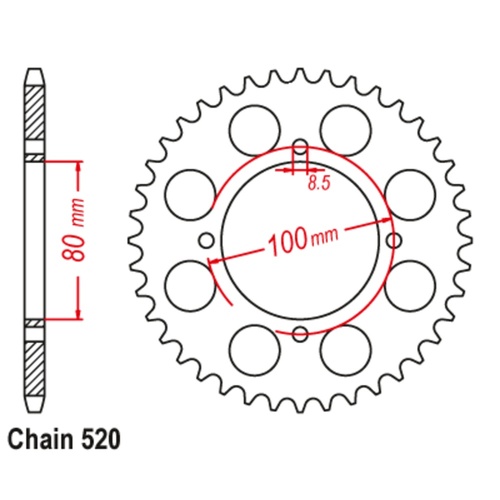 SUPERSPROX 37T 520 PITCH SUZUKI REAR SPROCKET 