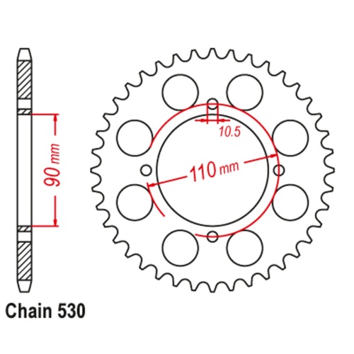 SUPERSPROX 37T 530 PITCH YAMAHA REAR SPROCKET 