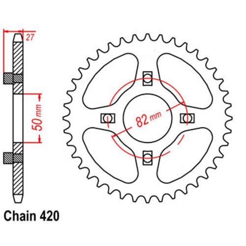 SUPERSPROX 35T 420 PITCH HONDA XR75/80 REAR SPROCKET 
