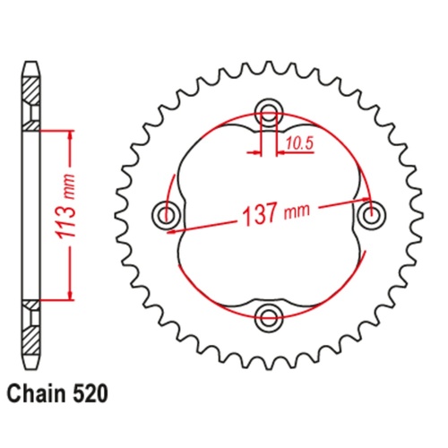SUPERSPROX 36T 520 PITCH SUZUKI LT R450 REAR SPROCKET 
