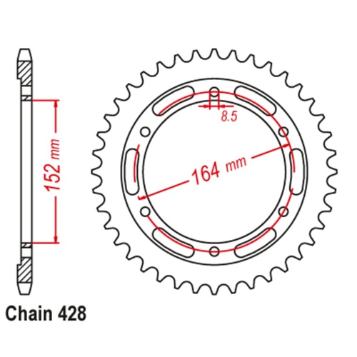 SUPERSPROX 56T 428 PITCH YAMAHA SR400 REAR SPROCKET 