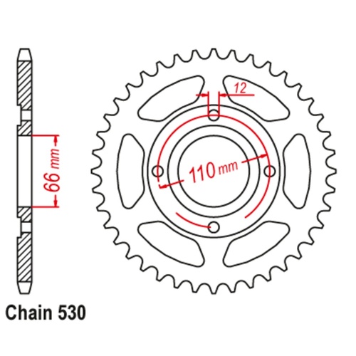 SUPERSPROX 38T 530 PITCH YAMAHA REAR SPROCKET