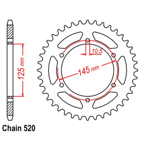 SUPERSPROX 45T 520 PITCH YAMAHA REAR SPROCKET 