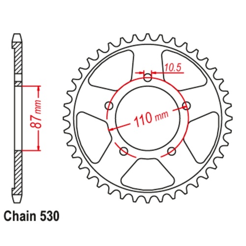 SUPERSPROX 44T 530 PITCH SUZUKI REAR SPROCKET