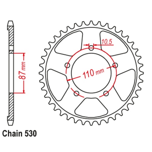 SUPERSPROX 44T 530 PITCH SUZUKI REAR SPROCKET 