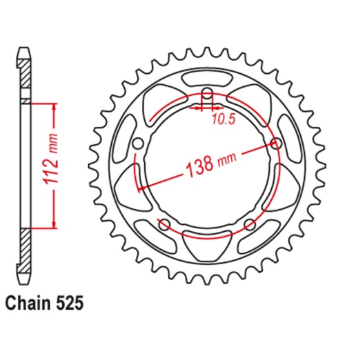 SUPERSPROX 41T 525 PITCH YAMAHA REAR SPROCKET