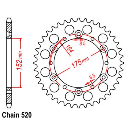 SUPERSPROX 42T 520 PITCH YAMAHA REAR SPROCKET 
