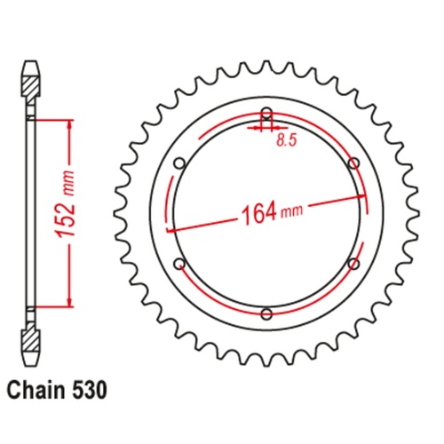 SUPERSPROX 44T 530 PITCH YAMAHA REAR SPROCKET 