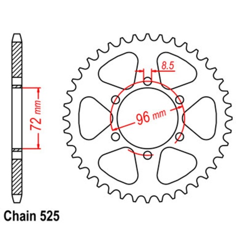 SUPERSPROX 42T 525 PITCH SUZUKI REAR SPROCKET 