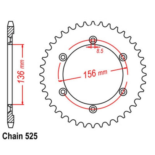 SUPERSPROX 41T 525 PITCH SUZUKI REAR SPROCKET 