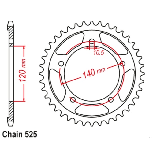 SUPERSPROX 42T 525 PITCH SUZUKI REAR SPROCKET 