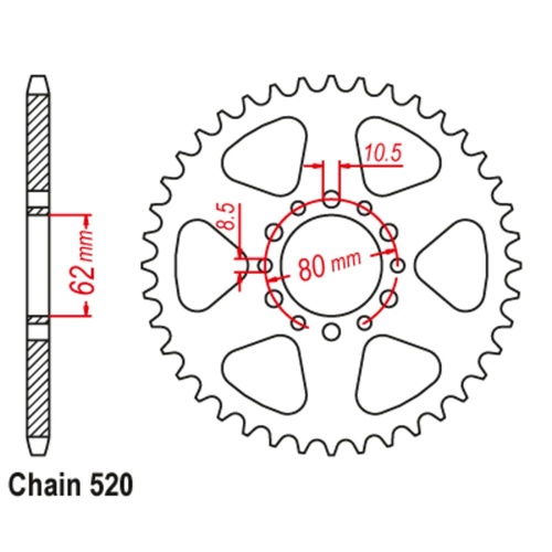 SUPERSPROX 41T 520 PITCH YAMAHA REAR SPROCKET