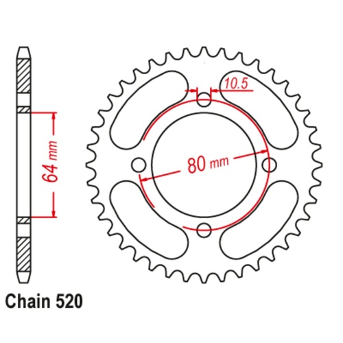 SUPERSPROX 32T 520 PITCH YAMAHA REAR SPROCKET 