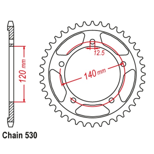 SUPERSPROX 40T 530 PITCH SUZUKI REAR SPROCKET 