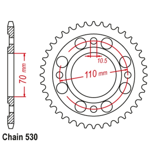 SUPERSPROX 36T 530 PITCH HONDA REAR SPROCKET 