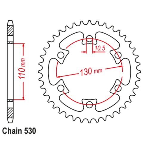 SUPERSPROX 40T 530 PITCH CAN-AM REAR SPROCKET DS 650 