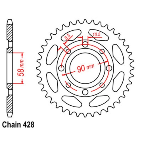 SUPERSPROX 36T 428 PITCH HONDA REAR SPROCKET 