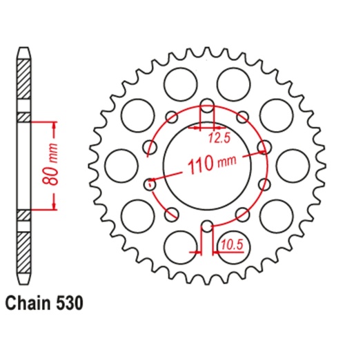 SUPERSPROX 40T 530 PITCH HONDA REAR SPROCKET 
