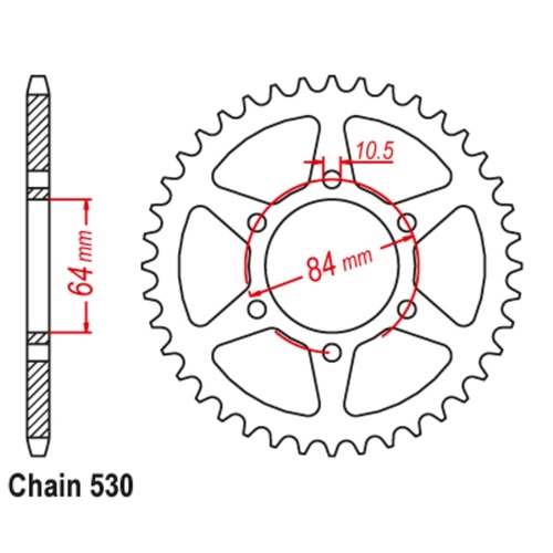 SUPERSPROX 43T 530 PITCH SUZUKI REAR SPROCKET 