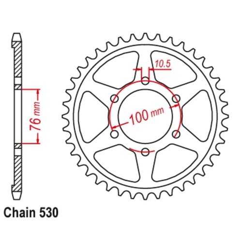 SUPERSPROX 45T 530 PITCH SUZUKI REAR SPROCKET 