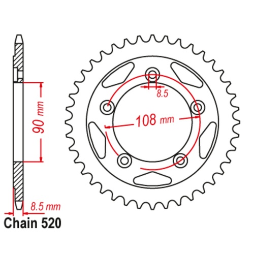 SUPERSPROX 38T 520 PITCH DUCATI REAR SPROCKET 