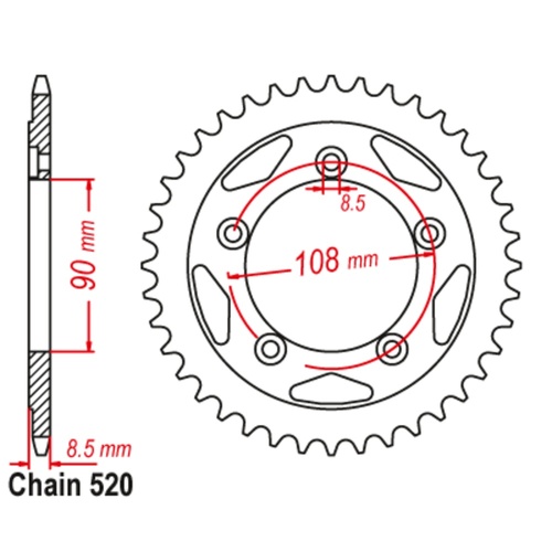 SUPERSPROX 40T 520 PITCH DUCATI REAR SPROCKET 