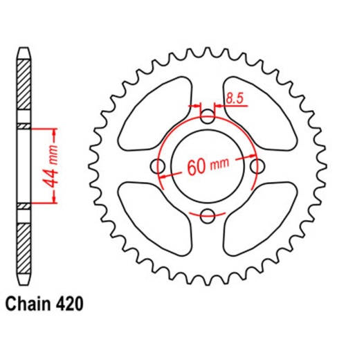 SUPERSPROX 41T 420 PITCH YAMAHA REAR SPROCKET 