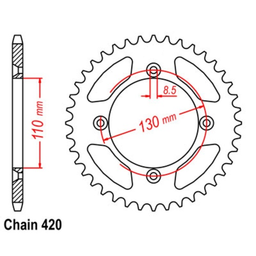 SUPERSPROX 46T 420 PITCH HONDA CR80/CR85 REAR SPROCKET 