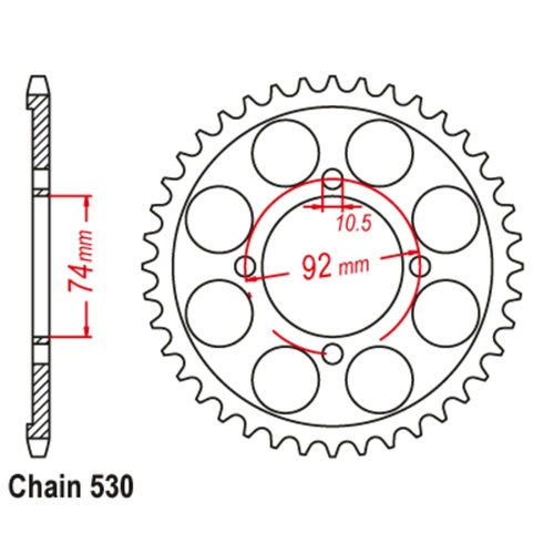 SUPERSPROX 39T 530 PITCH YAMAHA RD350 LC REAR SPROCKET
