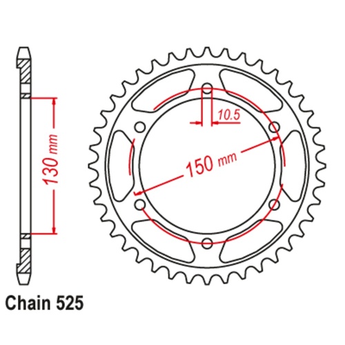 SUPERSPROX 39T 525 PITCH YAMAHA REAR SPROCKET 