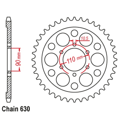 SUPERSPROX 35T 630 PITCH YAMAHA REAR SPROCKET 
