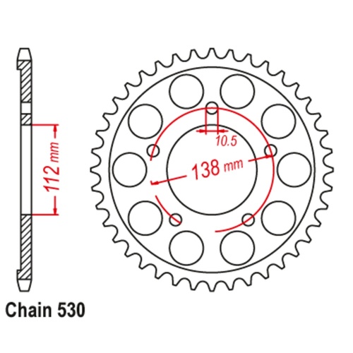 SUPERSPROX 48T 530 PITCH YAMAHA REAR SPROCKET 