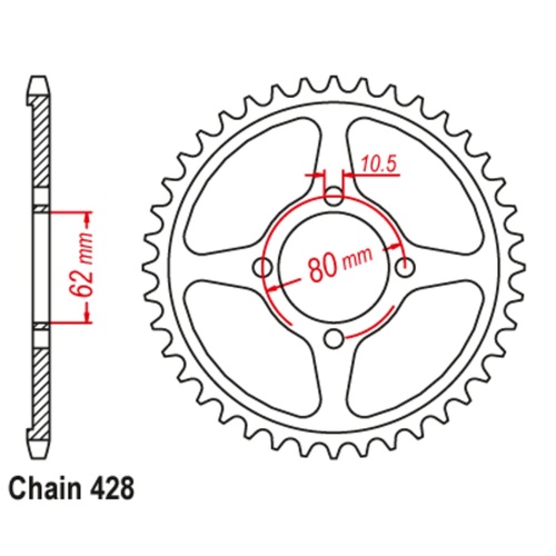 SUPERSPROX 54T 428 PITCH YAMAHA REAR SPROCKET 