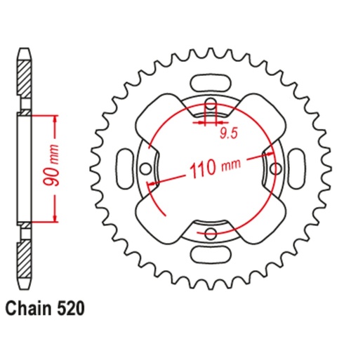 SUPERSPROX 38T 520 PITCH HONDA REAR SPROCKET