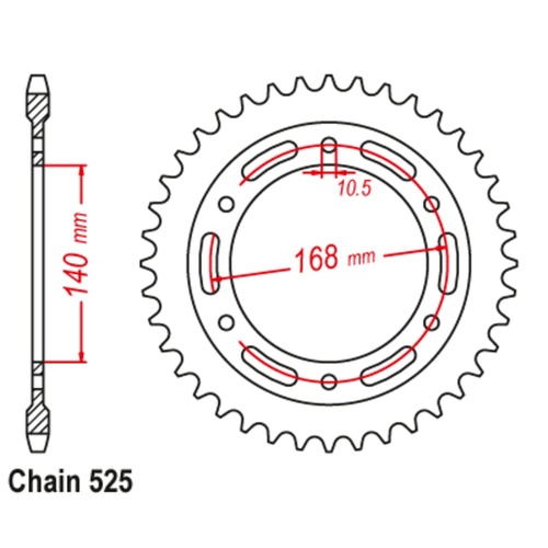 SUPERSPROX 41T 525 PITCH BMW REAR SPROCKET  10MM BOLT HOLE