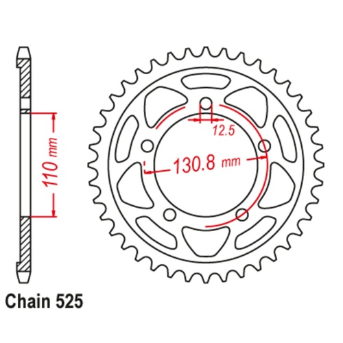 SUPERSPROX 45T 525 PITCH BMW S1000 RR REAR SPROCKET 