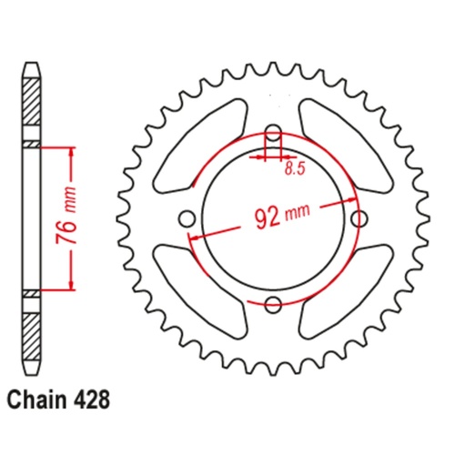 SUPERSPROX 32T 428 PITCH HONDA REAR SPROCKET  