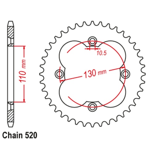 SUPERSPROX 38T 520 PITCH HONDA REAR SPROCKET 