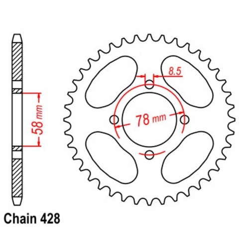 SUPERSPROX 48T 428 PITCH HYOSUNG XRX 125 REAR SPROCKET 
