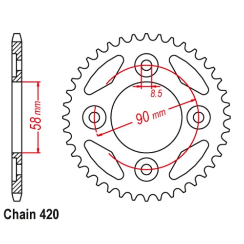 SUPERSPROX 32T 420 PITCH HONDA REAR SPROCKET 