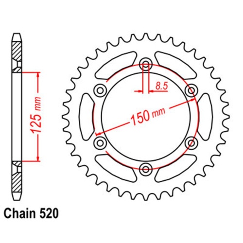 SUPERSPROX 42T 520 PITCH KTM REAR SPROCKET 