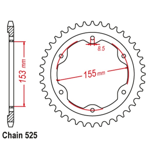 SUPERSPROX 38T 525 PITCH KTM 1290 SUPER DUKE 15-16 REAR SPROCKET 