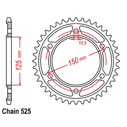 SUPERSPROX 42T 525 PITCH KTM 950/990 REAR SPROCKET 