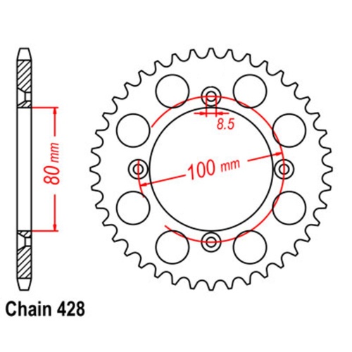 SUPERSPROX 50T 428 PITCH HONDA XR100 REAR SPROCKET 