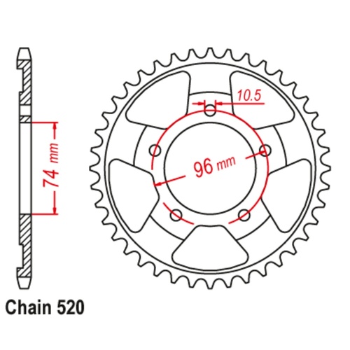 SUPERSPROX 41T 520 PITCH HONDA NSR250 REAR SPROCKET