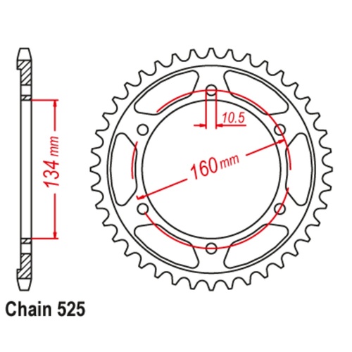 SUPERSPROX 41T 525 PITCH HONDA REAR SPROCKET 