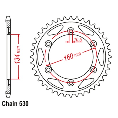SUPERSPROX 40T 530 PITCH HONDA REAR SPROCKET 